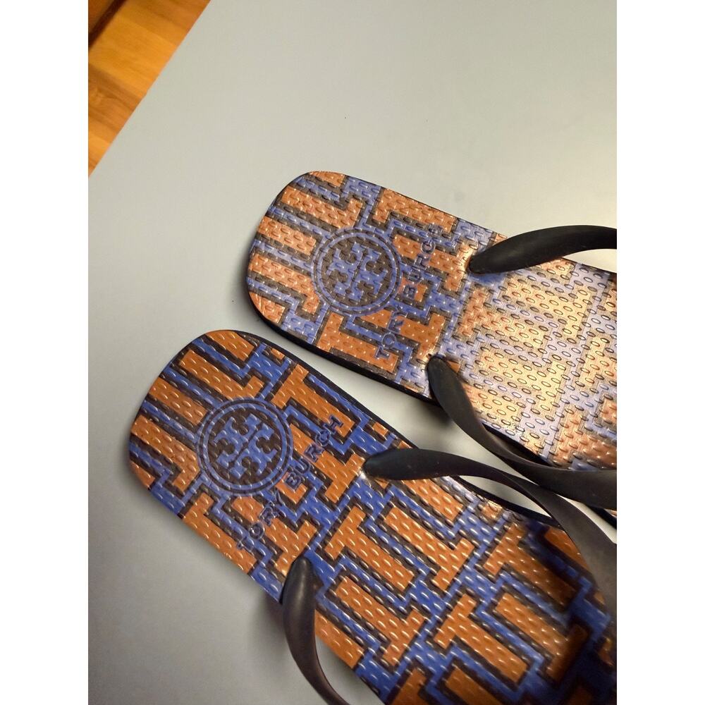 TORY BURCH Flip Flops Slippers Women's 6.5-7 (measures just under 9.5") - Picture 5 of 11